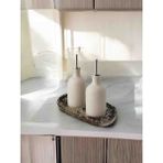 Hbnc Siyah Taştozu Gümüş Damar Desenli Yağdanlık Altlığı – Mermer Dokulu Şık Sunum Tabağı 17.5 x 9 cm