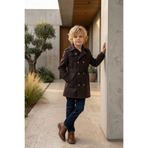 HC Kids Wear Erkek Çocuk Içi Pamuk Astarlı Su Itici Kahverengi Yağmurluk Trençkot