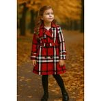 HC Kids Wear Trençkot - 10 Yaş - Kırmızı - Beyaz - Siyah