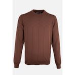 HC MEN CLASSIC Erkek Kahverengi Bisiklet Yaka Triko Kazak - 2XL