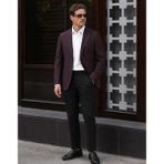 HC MEN CLASSIC Erkek Keten Casual Ceket Modern Fit Bordo Sivri Yaka - 52