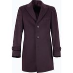 HC MEN CLASSIC Erkek Mürdüm Yün Modern Fit Kaban - 56