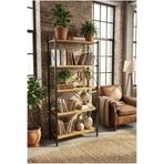 HcCraft HC Craft Metal Ayaklı 5 Raflı Kitaplık – Ceviz | 150x70x30 cm (Ev/Ofis)