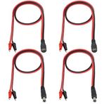 HCFeng DC Fiş Güç Adaptörü Kablosu, 12V DC Erkek/Dişi Jaktan Timsah Klipsine Güç Kablosu DC5521 (5,5 mm x 2,1 mm) CCTV Kamera ve Aydınlatma için Çift Timsah Klipsli Kablo [4 paket /50 cm]