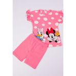 HÇM Kız Çocuk Şortlu Takım Minnie Mouse Baskılı A75 - Toz Pembe - 3 Ay