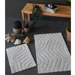 HC&W Plaid 2'li Ekru Banyo Paspası Seti