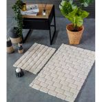 HC&W Wall 2'li Bej Banyo Paspası Seti