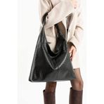 H&D COLLECTİON Kadın Deri Geniş Büyük Shopper Omuz Çantası