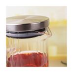Hd Group 1000ML Metal Kapaklı Borosilikat Cam Yağlık & Sürahi – Şık, Dayanıklı ve Sağlıklı Saklama Çözümü (8cm x 20CM) - 1BW-Beyaz - --