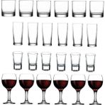 Hd Group 24 Parça Istanbul Viski Rakı Shot ve Şarap Bardağı Seti - Option-1 - 0 - Siyah