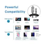 Hd Group Hc-01 Type-C To 4K Ultra Full Hd HDMI Usb-C Tak Çalıştır Görüntü Aktarım Kablosu-1.8m - Option-1 - Ahşap