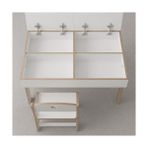 Hd Group Mdf Çocuk Aktivite Masası, Açılabilir Kapaklı, Ergonomik Tasarım, 1 ve 1 Masa, Beyaz - Abanoz - Option-1