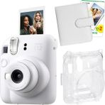 Hd Group Mini 12 Beyaz Fotoğraf Makinesi-20'lu Film-Kare Albüm ve Şeffaf Kılıf Seti - Açık Bej