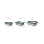 Hd Group - Multi Bowl Cirqula Rectangular - Kapaklı Saklama Kabı - Buzdolabı Için Hava Geçirmez Saklama Kutusu ve Mikrodalga Fırın Kabı Olarak Uygundur - 2000 ml - Canlı Yeşil - 0 Siyah - Option-1