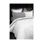 Hd Group Premium Çift Kişilik Fırfırlı Nevresim TAKIMI,%100 Pamuk, Çiçek Desenli, Gri-Beyaz - 001-Renkli - 100 x 100 cm