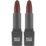 Hd Group Yoğun Renk Veren Uzun Süre Kalıcı Nemlendirici Kadifemsi Mat Ruj - Lipstick 413 Dusty Plum (2 Paketi) - Option-1