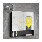 HD Gümüş Aynalı Masif Ahşap Banyo Dolabı | Yatak Odası, Tuvalet, Oturma Odası için Duvara Monte Depolama | Modern Dekoratif ve Makyaj Aynası