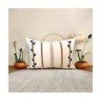 Hd Home Collection HD HOME COLLECTİON Bohem Tasarım Keten Punch Kırlent Kılıfı Bej Renk 35*50 cm Dal Desenli - 35 x 50 cm