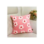 HD HOME COLLECTİON Keten Kumaş Papatya Desen Punch Kırlent Kılıfı (PANÇ) 43*43 cm
