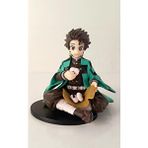 HD Marketim Anime Demon Slayer Kimetsu No Yaiba Tanjiro 10 cm Oturan Karakter Figür Oyuncak Biblo