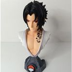 HD Marketim Anime Naruto Sasuke Uchiha Büst Eylem Karakter Figür Oyuncak Biblo 14 Cm Çok Renkli