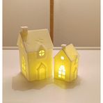 HD Marketim Kış Evleri Mumluk Noel Yılbaşı Süsü Dekoratif Biblo Tealight Ev Mumluk Seti Mumlar Dahildir