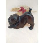 Hd Marketim Reçine Bulldog Köpek Heykel Siyah Biblo