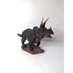 HD Marketim Triceratops Dinazor Hayvan Biblo Heykel Ev Ofis Dekorasyon 3d Görünümlü Siyah