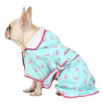 HDE Köpek Bornozu Süper Emici Hızlı Kuruyan Havlu Kapüşonlu Tüm Köpek Irkları için Bedenler S-XXL - Flamingolar - S