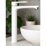 HDF Beyaz Banyo Lavabo Bataryası - Paslanmaz Tek Kollu Sıcak/soğuk Lavabo Musluğu