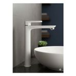 Hdf Minimalist Beyaz Banyo Lavabo Bataryası - Paslanmaz Tek Kollu Sıcak/Soğuk Lavabo Musluğu