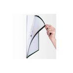 Hdg 10 adet Mıknatıslı Şömiz Manyetik Evrak Tutucu Şeffaf Magnet Şömiz Dosya 21x30cm A4 - SİYAH KENARLI