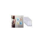 Hdg 10 Adet Mıknatıslı Şömiz Manyetik Resim Çerçeve Şeffaf Magnet Şömiz Dosya 10X15 cm - Gri Kenarlı - Standart