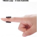 Hdg 18X3 mm Yuvarlak Mıknatıs, Çok Amaçlı, Süsleme Mıknatısı, Ferrit Magnet -Kokulu Taş-Nişan Mıknatısı - 200 Adet - Siyah