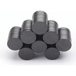 Hdg 18X3 mm Yuvarlak Mıknatıs, Çok Amaçlı, Süsleme Mıknatısı, Ferrit Magnet -Kokulu Taş-Nişan Mıknatısı - 50 Adet - Siyah