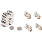 Hdg Şeffaf Yapışkanlı Yuvarlak Neodyum Mıknatıs, Çok Amaçlı, Süsleme Mıknatısı -Kokulu Taş-Nişan Mıknatısı 10X1,5 mm - 10 Adet - Gümüş