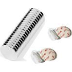 Hdg Şeffaf Yapışkanlı Yuvarlak Neodyum Mıknatıs, Çok Amaçlı, Süsleme Mıknatısı -Kokulu Taş-Nişan Mıknatısı 10X1,5 mm - 50 Adet - Gümüş