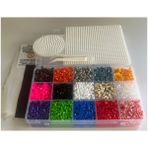 Hdg Ütü ile Yapışan Boncuk Seti 5000'LI Midi Boy Boncuk + Dizme Kalıbı + Cımbız + Magnet - 1 adet