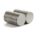Hdg Yuvarlak Güçlü Neodyum Mıknatıs D20X2 mm - 10 Adet - Gümüş