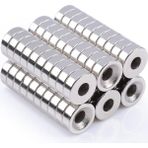 Hdg Yuvarlak Havşa Delikli Neodyum Mıknatıs Magnet - D15X5 mm D10/D5,5 Vida Atılabilir - 1 Adet - Gümüş