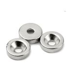 Hdg Yuvarlak Havşa Delikli Neodyum Mıknatıs Magnet - D15X5 mm D10/D5,5 Vida Atılabilir - 5 Adet - Gümüş