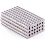 Hdg Yuvarlak Mini Neodyum Mıknatıs Çap :5 mm Kalınlık:1,5mm - 50 Adet - Gümüş
