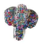 Hdmarketim 5516 Otantik Swarovski Taşlı Fil Kelepçe Metal Bileklik