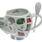 Hdmarketim 5916 Antalya Kemer Temalı El Figürlü Seramik Kupa