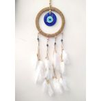Hdmarketim Nazar Boncuklu Düş Kapanı Dreamcatcher Kuş Tüyü Duvar Süsü