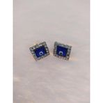 Hdmarketim Nazar Boncuklu Swarovski Taşlı Bijuteri Kare Küpe
