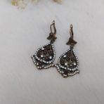Hdmarketim Otantik Osmanlı Motifli Swarovski Taşlı Işıltılı Hürrem Sultan Eskitme Bordo Küpe