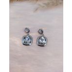 Hdmarketim Otantik Swarovski Beyaz Taşlı Işıltılı Sallantılı Beyaz Küpe