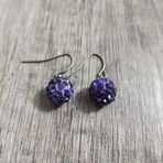 Hdmarketim Şambala Model Swarovski Taşlı Lila Sallantılı Küpe