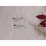 Hdmarketim Swarovski Taşlı Beyaz Sonsuzluk Temalı Nazarlı Küpe